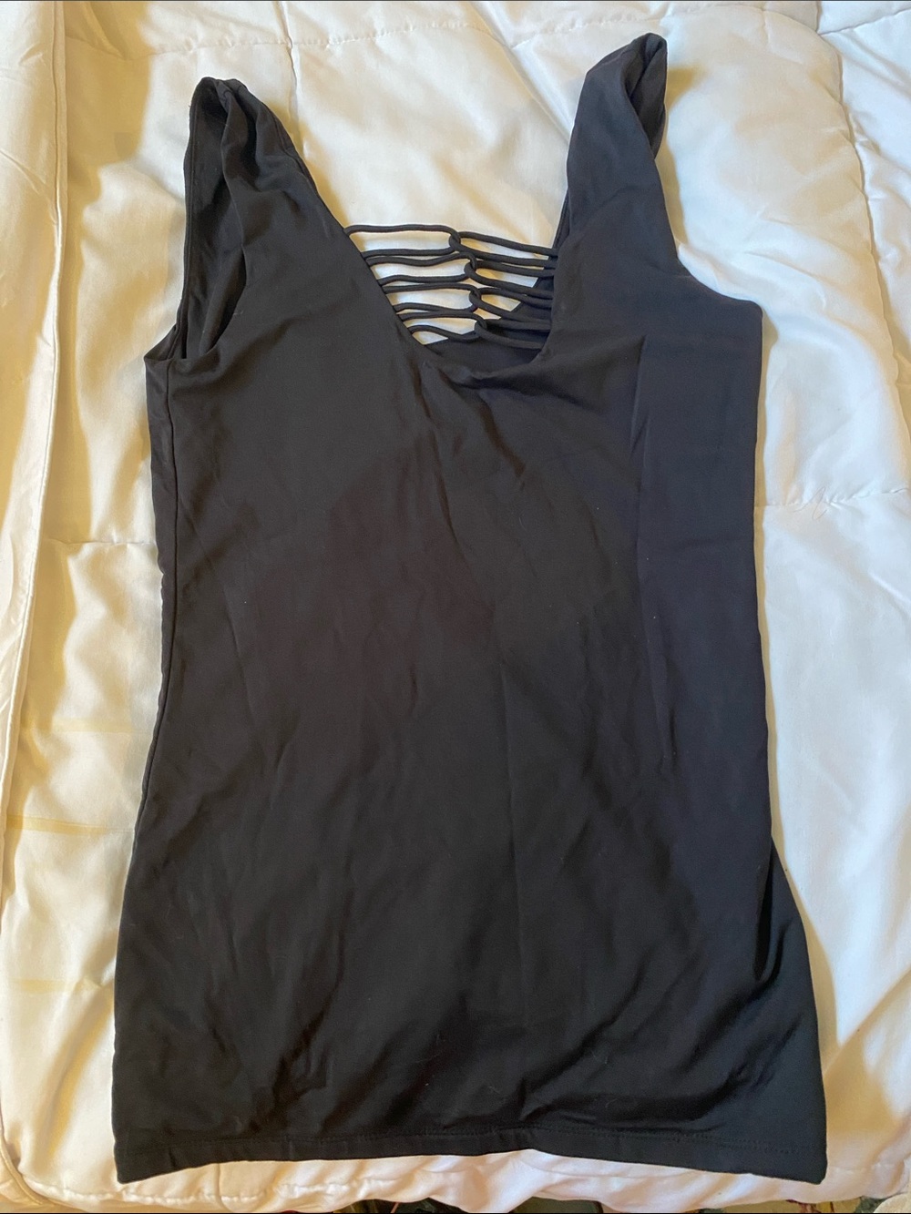Buckle Black Strappy Back Tank Top